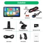 Écran Portable 9" CarPlay Android Auto Sans Fil Caméra AHD
