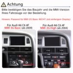 Interface CarPlay Android Auto pour Audi A6 4F MMI 2G High 3G Basic Navi