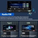 Autoradio Universel 1DIN CarPlay Android Auto RDS Bluetooth Caméra