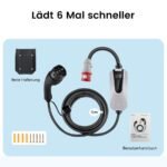 Chargeur Voiture Électrique Câble Type 2 22KW 3-Phasé IP65