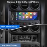 Autoradio 1DIN CarPlay Android Auto 6.3" RDS Caméra Incluse