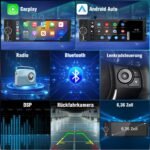 Autoradio 1DIN CarPlay Android Auto 6.3" RDS Caméra Incluse