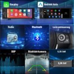 Autoradio 1DIN CarPlay Android Auto 6.3" RDS Caméra Incluse