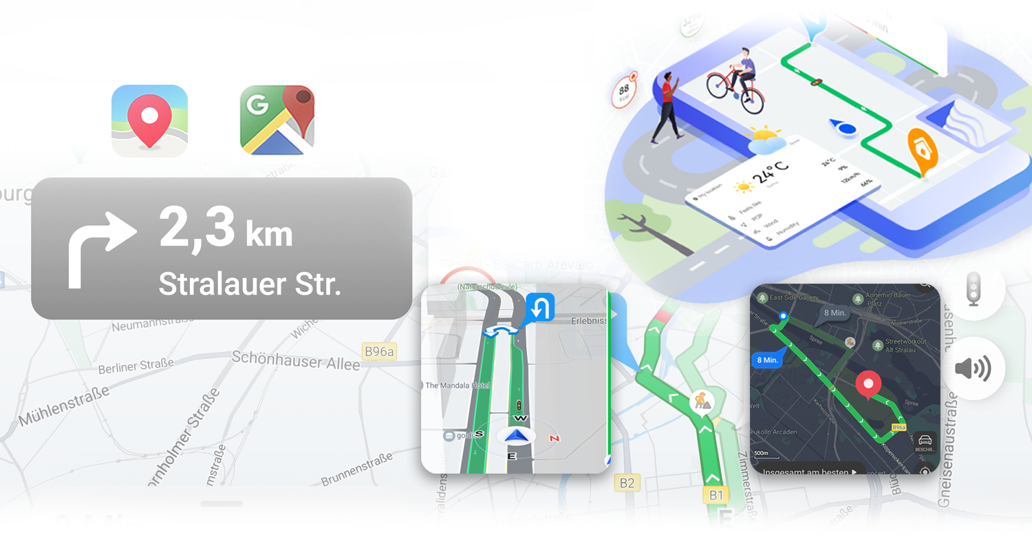 Navigation GPS Fiat 500 cartes hors ligne