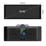 Écran CarPlay Android Auto sans fil 10.26 pouces portable avec caméra de recul