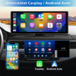 Écran CarPlay Android Auto sans fil 10.26 pouces portable avec caméra de recul