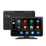 Écran CarPlay Android Auto sans fil 9 pouces portable avec caméra de recul