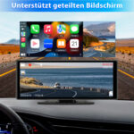 Écran CarPlay Android Auto sans fil 10.26 pouces portable avec caméra de recul