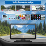 Écran CarPlay Android Auto sans fil 9 pouces portable avec caméra de recul
