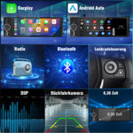 Autoradio 1DIN CarPlay Android Auto 6,3″ Caméra — CLP4C